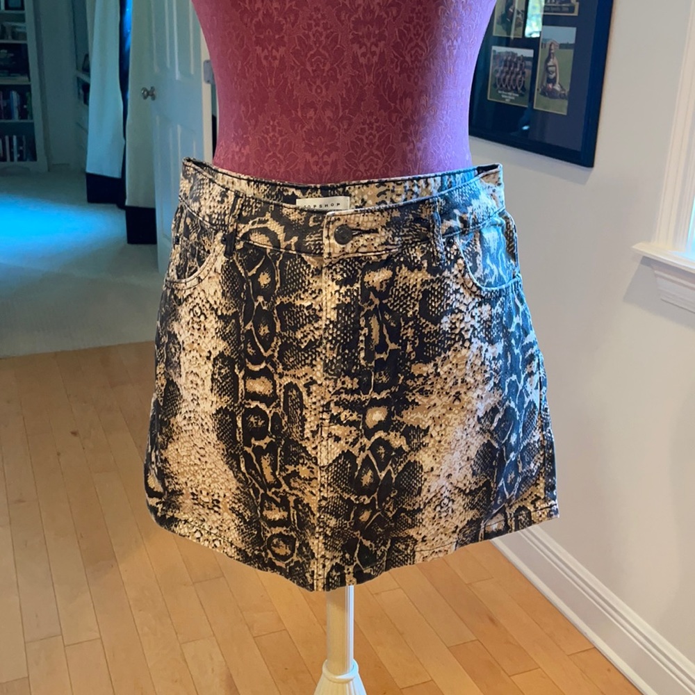 Snake skin mini skirt- Topshop